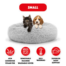 We found the cover easy to remove and it came out of the washing machine looking as good as new. The Dog S Bed Sound Sleep Donut Dog Bed Small Ice White Plush Removable Cover Premium Calming Nest Bed Dogly
