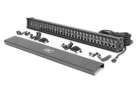 30 Inch Dual Row Cree Led Light Bar With Cool White Drl 70930blkdrl Rough Country
