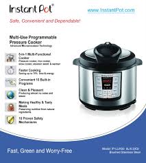 Instant Pot Ip Lux Series Specifications And Cookbook