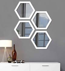 Hexagon Shape Mirror Set Of 4 In