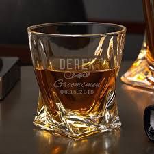 Etched Whiskey Glass For Groomsmen