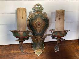 Antique Wall Sconce Electric Double