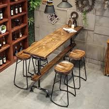 Modern Wood Kitchen Bar Height Table