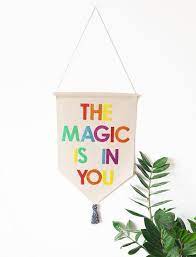 When you want to get things done fast, use the magic animator to animate your design in just one click. The Magic Is In You Banner Kids Room Decor Pennant Flag Etsy Kids Wall Hanging Hanging Banner Wall Banner