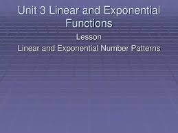 Unit 3 Linear And Exponential Functions