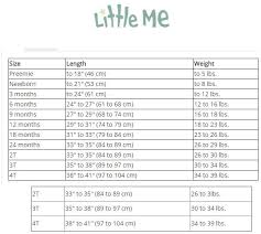 Little Me Size Chart Baby Clothes Size Chart Baby Clothing