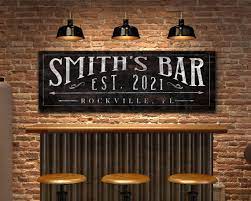 Personalized Bar Sign Bar Lounge Sign