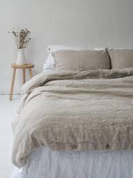 natural linen duvet cover with coconut