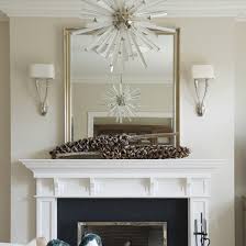 custom sized mirror over fireplace mantle