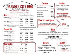 garden city bbq menu in savannah