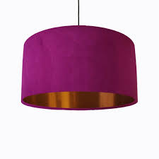 Plum Purple Lampshade In Velvet With