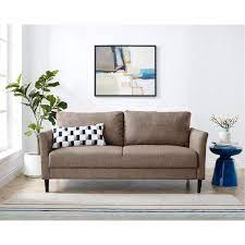Homestock Espresso Living Room Sofa