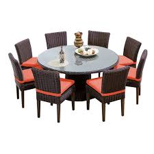 Free delivery and returns on ebay plus items for plus members. Tk Classics Venice 60 Kit 8c Tangerine Tkc Venice 9 Piece 60 Round Glass Top Patio Dining Set In Tangerine