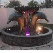 Antique Dolphin Stone Fountain