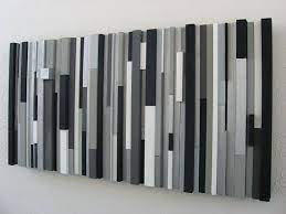 Modern Wood Wall Art Sculpture Black