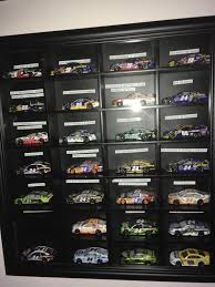 Give your plain shot glasses some life with a bit of paint! My Quick Diy Project From Today Converted This Shot Glass Shadow Box Case Into A 1 64 Diecast Display These Are All Of Chase S Cars From 2014 2018 Clash In Order Nascar