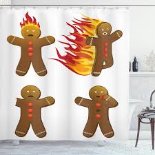 gingerbread man shower curtain funny