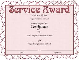 Service Award Certificate Template Award Certificate Templates