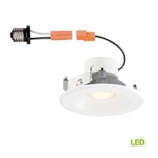 Envirolite 4 In 3000k White Remodel Integrated Led Recessed Can Light Trim With Changeable Trim Ring Evl4741bwh30 The Home Depot