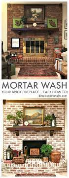 Mortar Wash Brick Fireplace Makeover