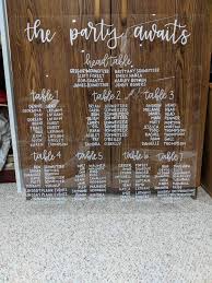 Acrylic Calligraphy Seating Chart Up To 200 Guests