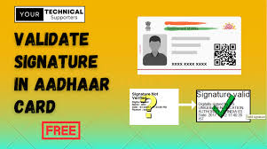 how to validate signature in aaadhar card