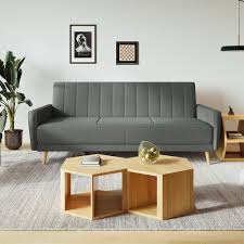 gray linen versatile sleeper sofa bed