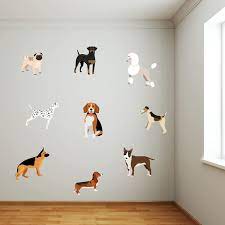 Set Of 9 Dogs Wall Sticker Themed