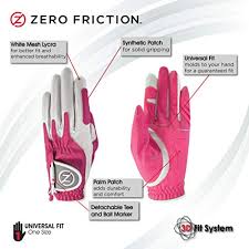 Zero Friction Womens Golf Gloves Left Hand One Size Pink