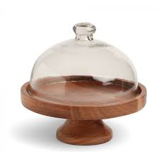 Buy Marble And Wooden Cake Stand With