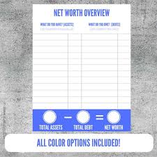 Printable Net Worth Worksheet Net Worth Financial
