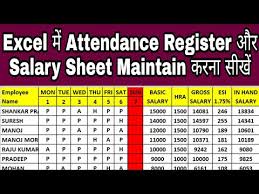 how to maintain attendance register and