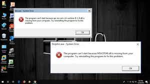 dll files missing error in windows 10