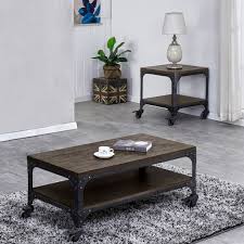 Get free shipping on qualified casters coffee tables or buy online pick up in store today in the furniture department. Light Rustic Wood Coffee Table With Wheels Set Coffee Table End Table Walmart Com Walmart Com