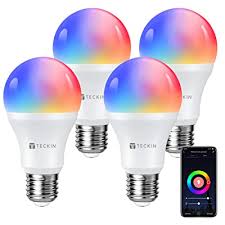 Most standard light fixtures take a19 bulbs. Buy Smart Wifi Light Bulb With Soft White Light Teckin 16 Million Rgb Color Changing Led Bulb That Work With Alexa Google Home No Hub Required 7 5w 60w Equivalent 4 Pack Online In