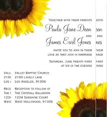 Sunflower Party Invitation Template Wedding Sample Example Format