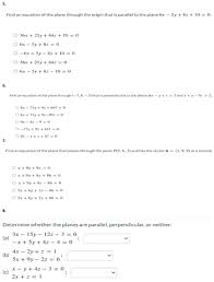 Find An Equation Of The Plane Through