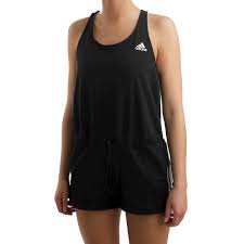 Adidas Sport To Street Romper Shorts Women Black White