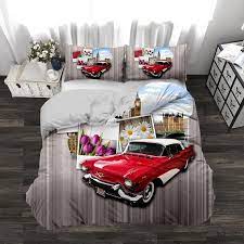 Red Racing Car Comforter Cover For
