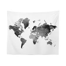 Map Tapestry World Map Wall Hanging
