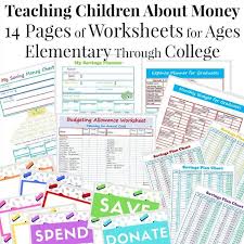 teaching children about money worksheet