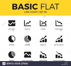 Basic Set Of Line Chart Icons Stock Vector Art