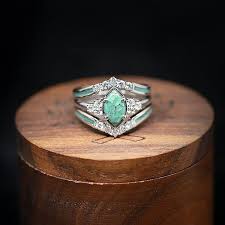 natural turquoise diamond ring