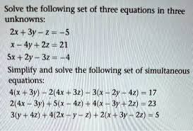 Three Equations In Three Unknowns