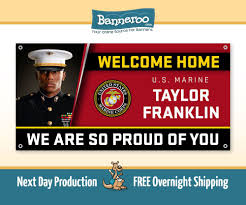 marines welcome home banner with photo