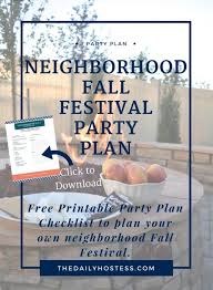 neighborhood fall festival party plan