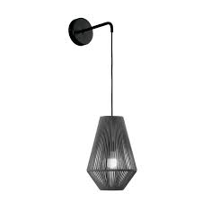 Black Hanging Wall Light With Grey