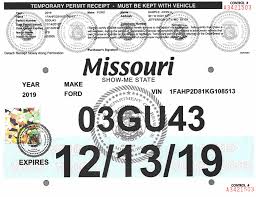 missouri vehicle registration of new