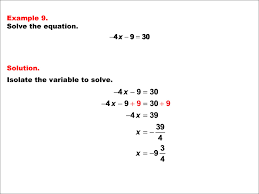 Math Example Solving Equations One