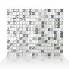 Want the look of a tile back splash, but the simplicity of a diy project? Smart Tiles Minimo Noche 11 55 In W X 9 64 In H Multi Peel And Stick Self Adhesive Decorative Mosaic Wall Tile Backsplash 4 Pack Sm1036 4 The Home Depot